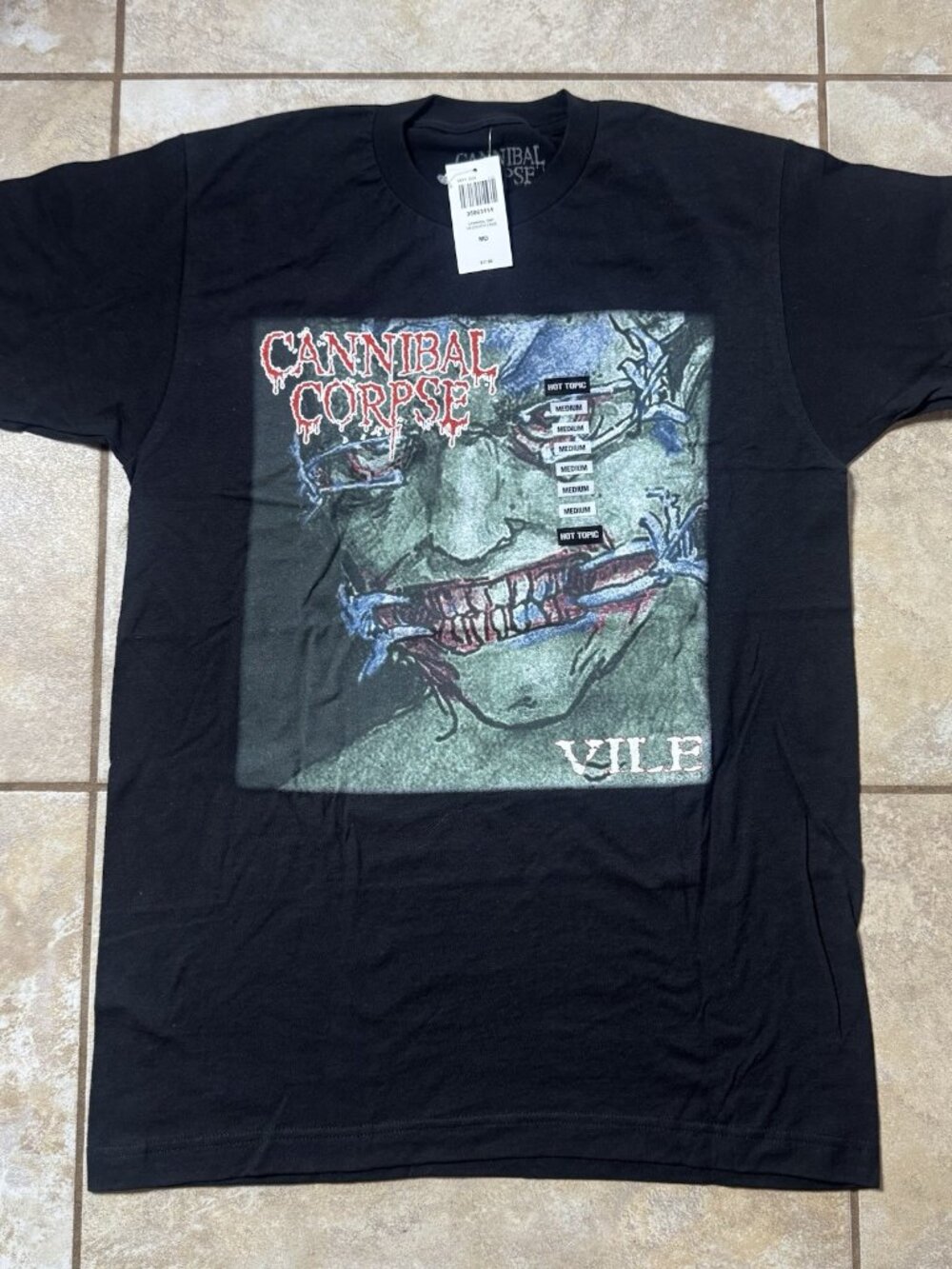 Cannibal Corpse Vile Death Metal T-Shirt 2-Sided MEDIUM New With Tags